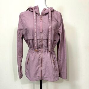 EUC Ashley by 26 International Soft Pink Rain Wind Breaker Zip Closure Coat S/M